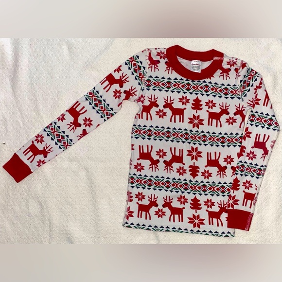 🎄 HANNA ANDERSSON 🎄 Christmas Long John Pajama Set Sz8 - Picture 3 of 5